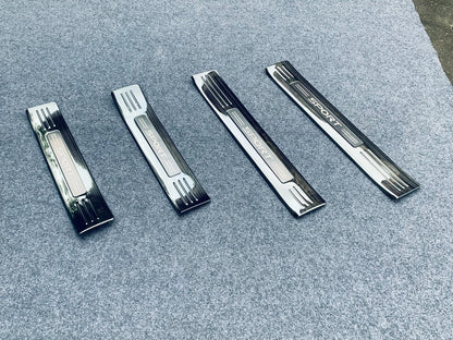 Black Titanium Door Sill Scuff Plate Cover Trim for Toyota Highlander (2020-2023)