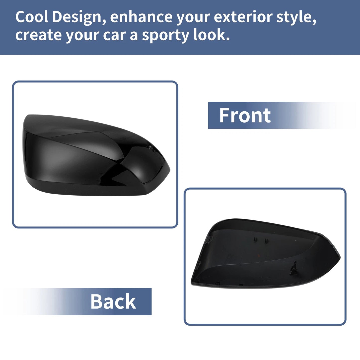 Right Side Mirror Cover Cap Gloss Black for Toyota RAV4 (2019–2024)