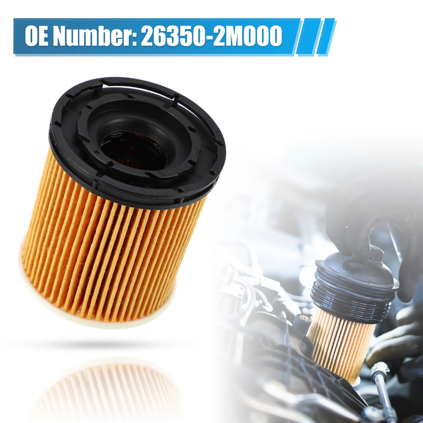 Engine Oil Filter 26350-2M000 for Kia K5, Rio (2020-2022) - 4 Set
