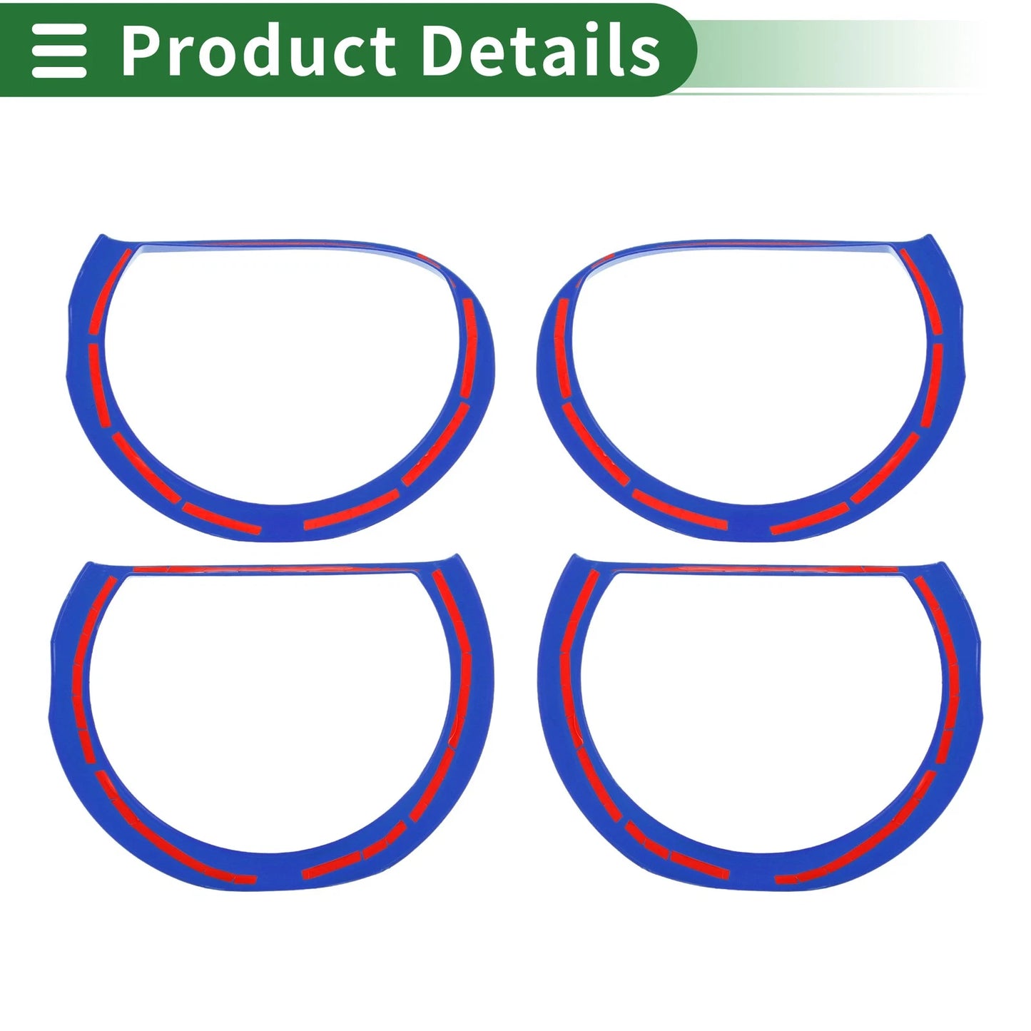 4 x Car Headlight Trim Bezel ABS Blue for Dodge Challenger (2015-2024)