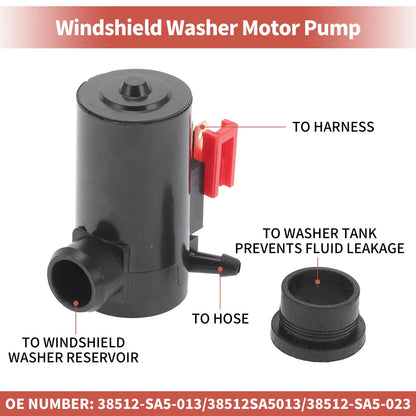 Windshield Washer Pump w/Grommet for Honda CR-V (2002-2006)