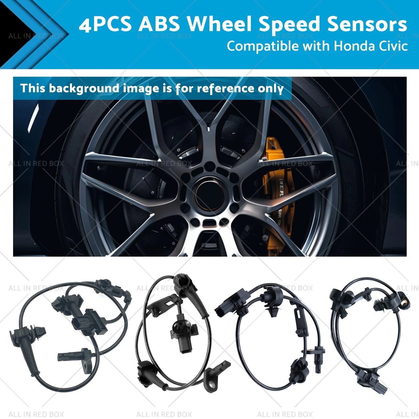 4 x ABS Wheel Speed Sensors for Honda Civic (2012-2015)