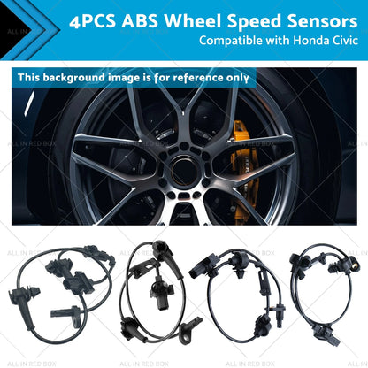 4 x ABS Wheel Speed Sensors for Honda Civic (2012-2015)