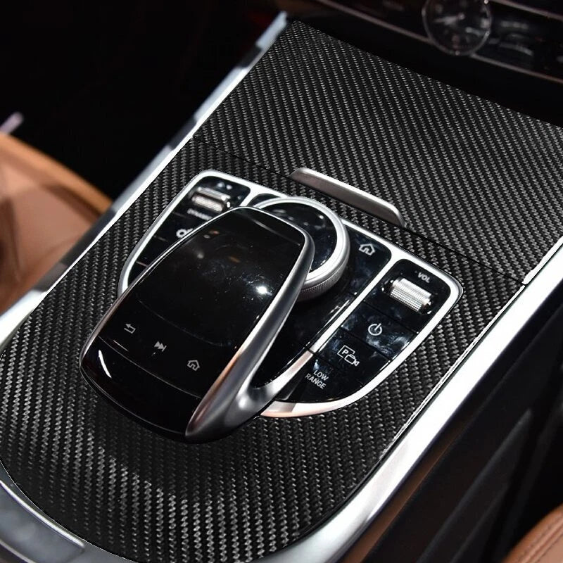 Real Carbon Fiber Gear Shift Panel Cover Trim for Benz G500 G63 W464 2019-2023