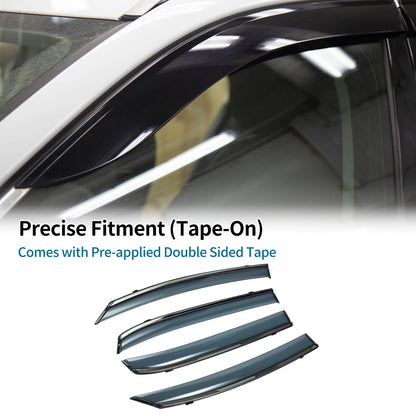 Window Deflectors 1 Set for Honda Fit (2021-2023) Side Vent Visors Black