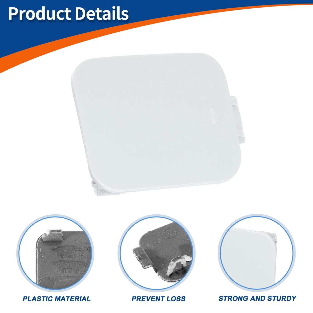 Front Car Bumper Tow Hook Cover for BMW 528i 535i 550i (2011-2016) White
