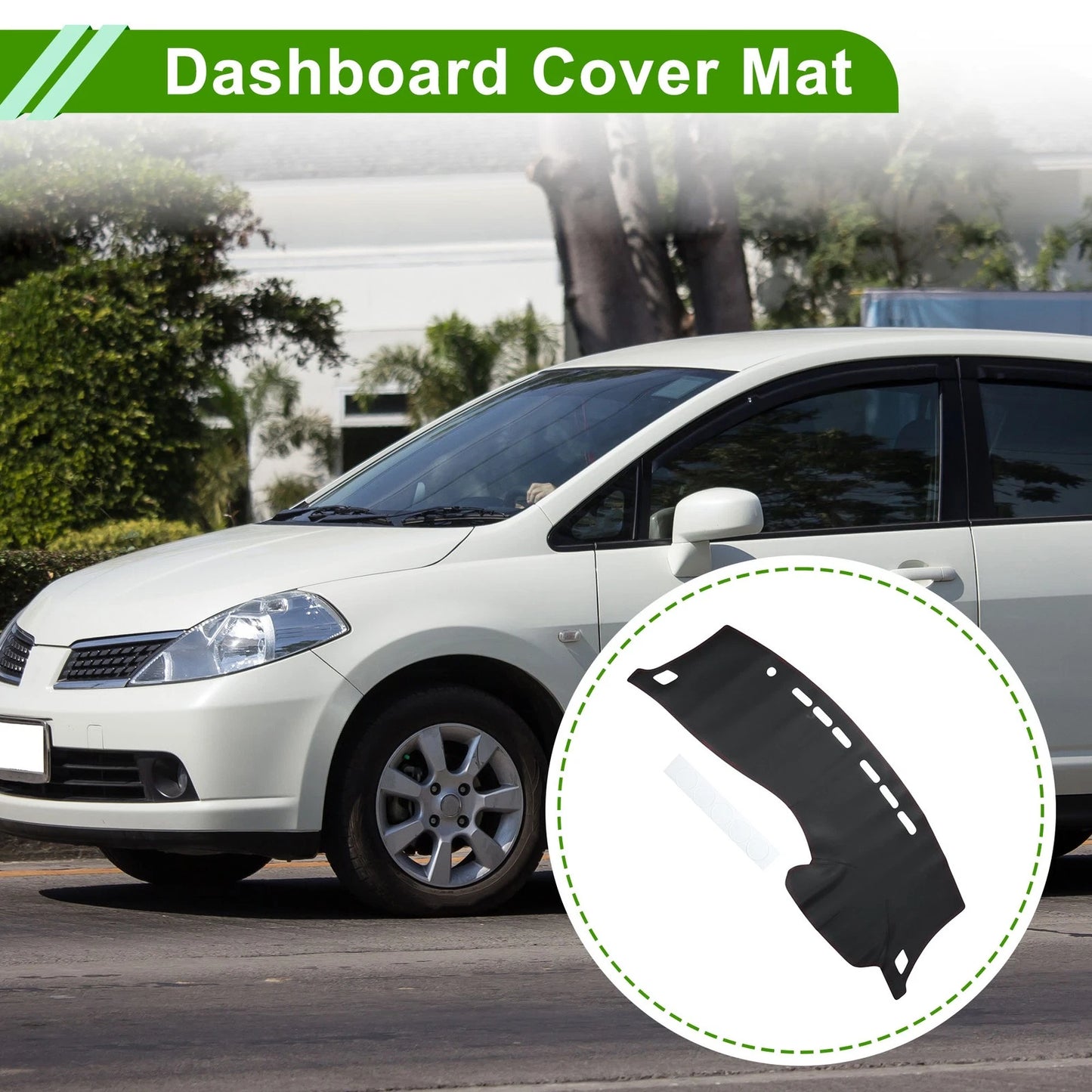 Dashboard Cover Mat for Nissan Tiida (2011-2017) Black Red
