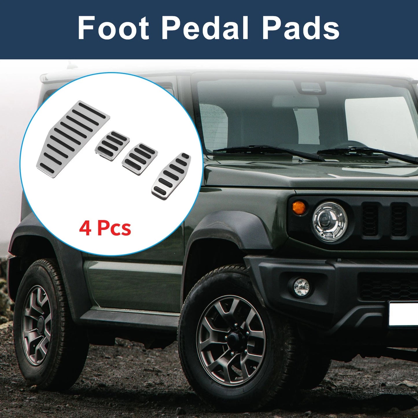 4 Pcs Manual Foot Accelerator Pedal Covers for Suzuki Jimny (2018-2022)
