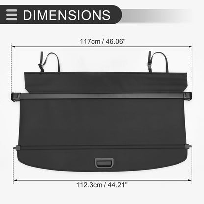 Retractable Cargo Cover for Infiniti QX50 Rear Trunk Parcel Shelf Gloss Black