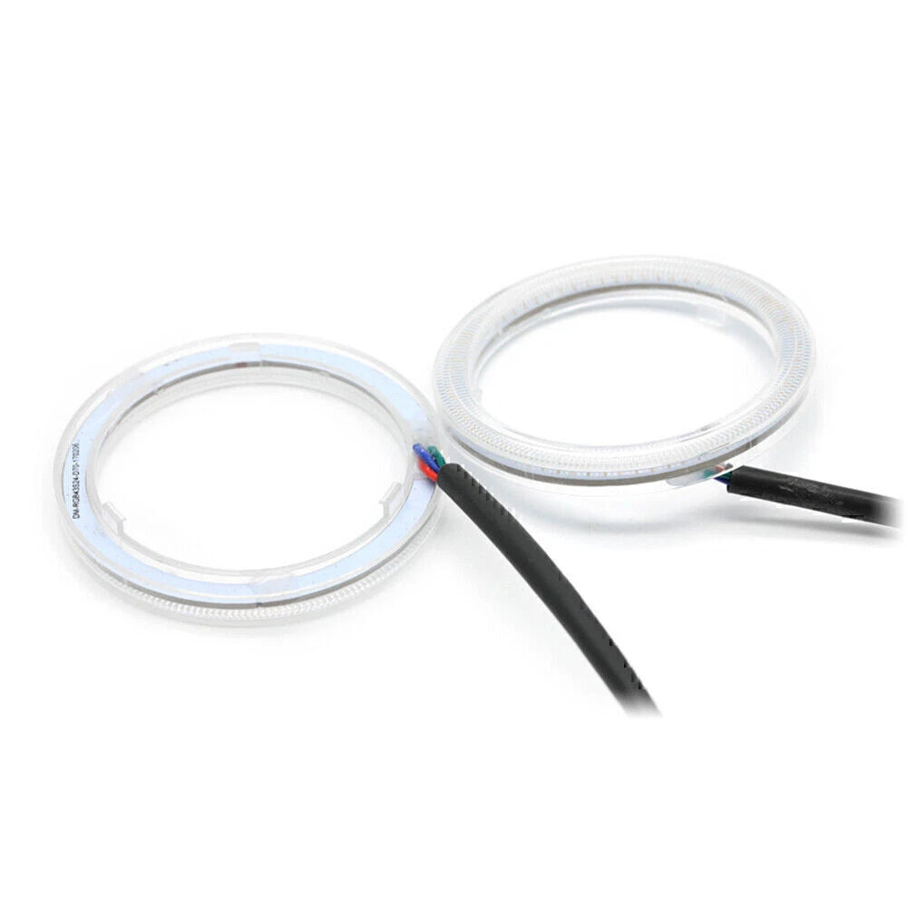 RGB COB Car Headlight Angel Eyes LED Halo Rings 90MM