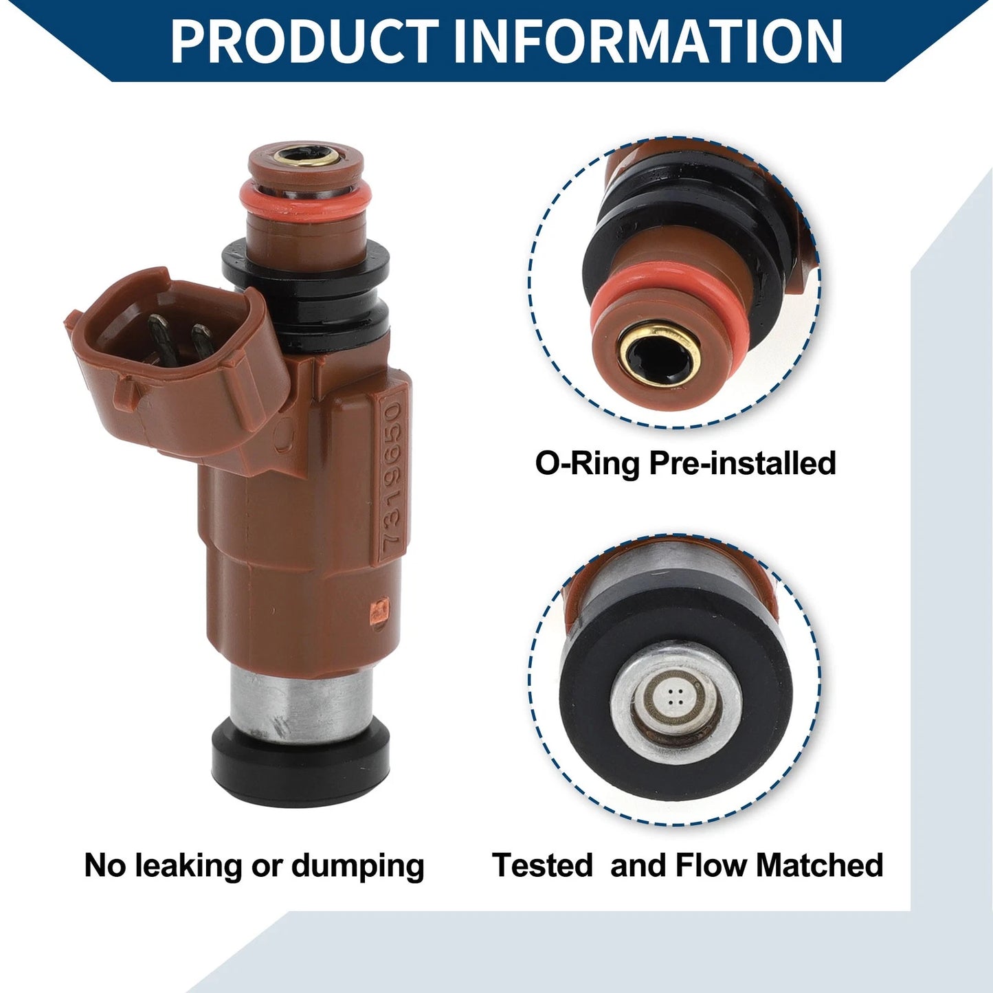 Fuel Injector FP35-13-250 for Mazda 626 LX 2.0 (2000-2002) 1 Pc Brown