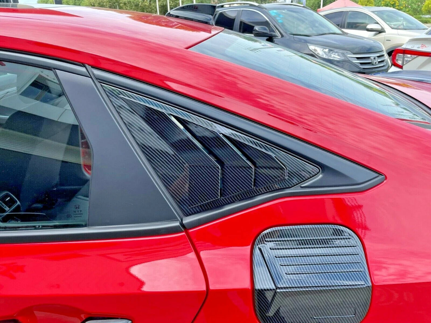 Carbon Fiber Rear Window Side Louver Covers for 2022-2023 Honda Civic Sedan