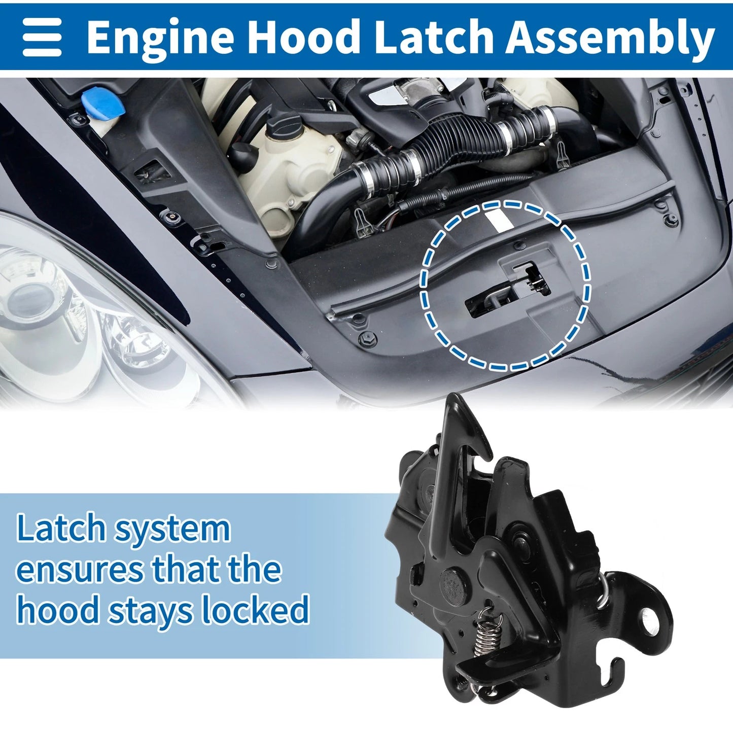 Hood Latch Assembly for Toyota HiAce (2005-2019) 1 Pc