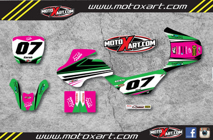 Custom Graphic Kit for Kawasaki KDX 50 - STRIKE PINK STYLE Stickers