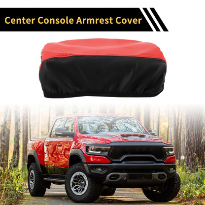 Center Console Lid Armrest Cover for Ford F-150 (2015-2020) Black Red