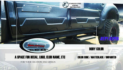 Matte Black Body Cladding for Ford Ranger PX PX2 Double Cab (2012-2018)