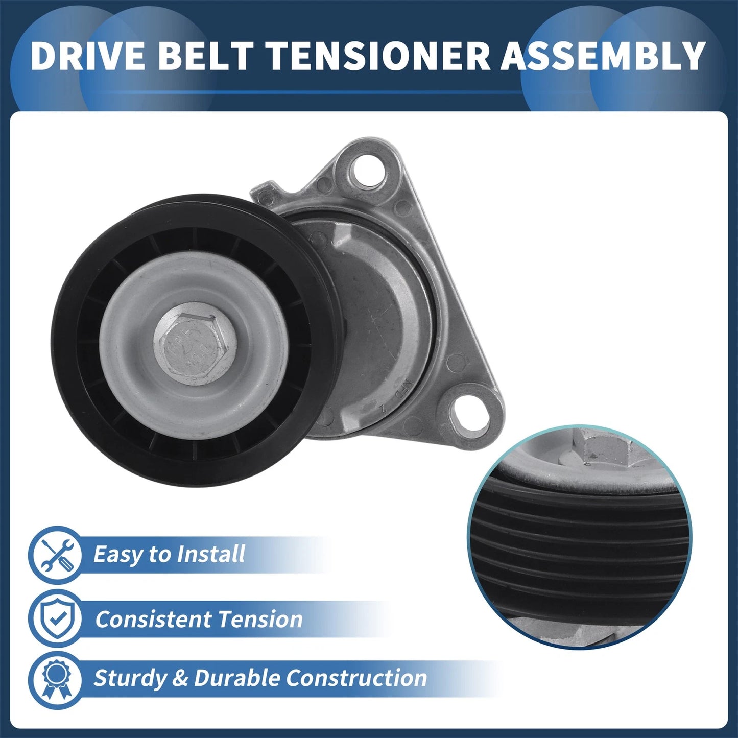 Belt Tensioner for Ford Mondeo 2013-2018 - Durable Metal Component 1 x
