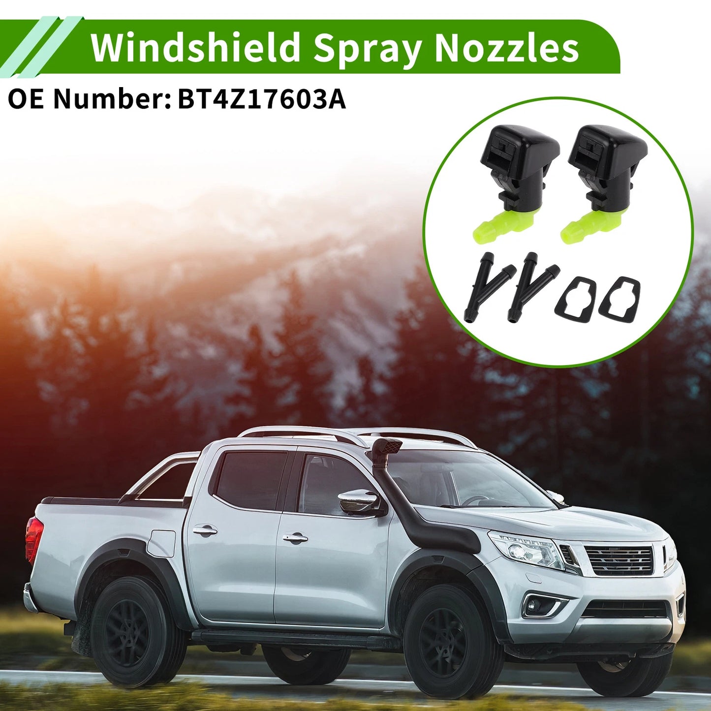 Windshield Washer Nozzle &  Hose Connectors for Ford Edge (2011-2015)