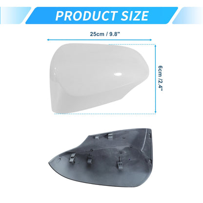 White ABS Wing Door Rearview Mirror Covers for Toyota Yaris (2012-2019)