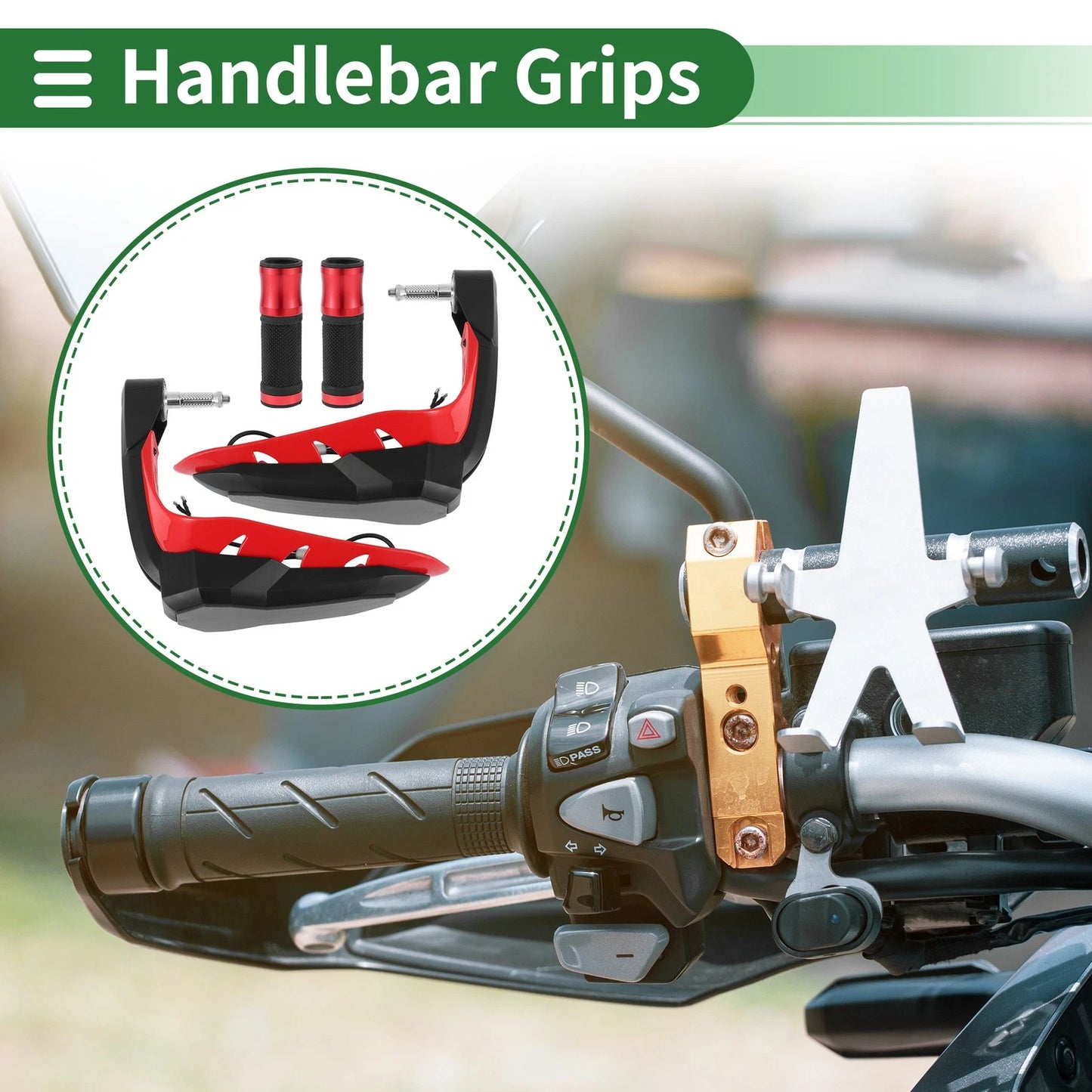 Handlebar Cover 1 Motorcycle Hand Grips Cover Diamond Pattern for Motorcycle
