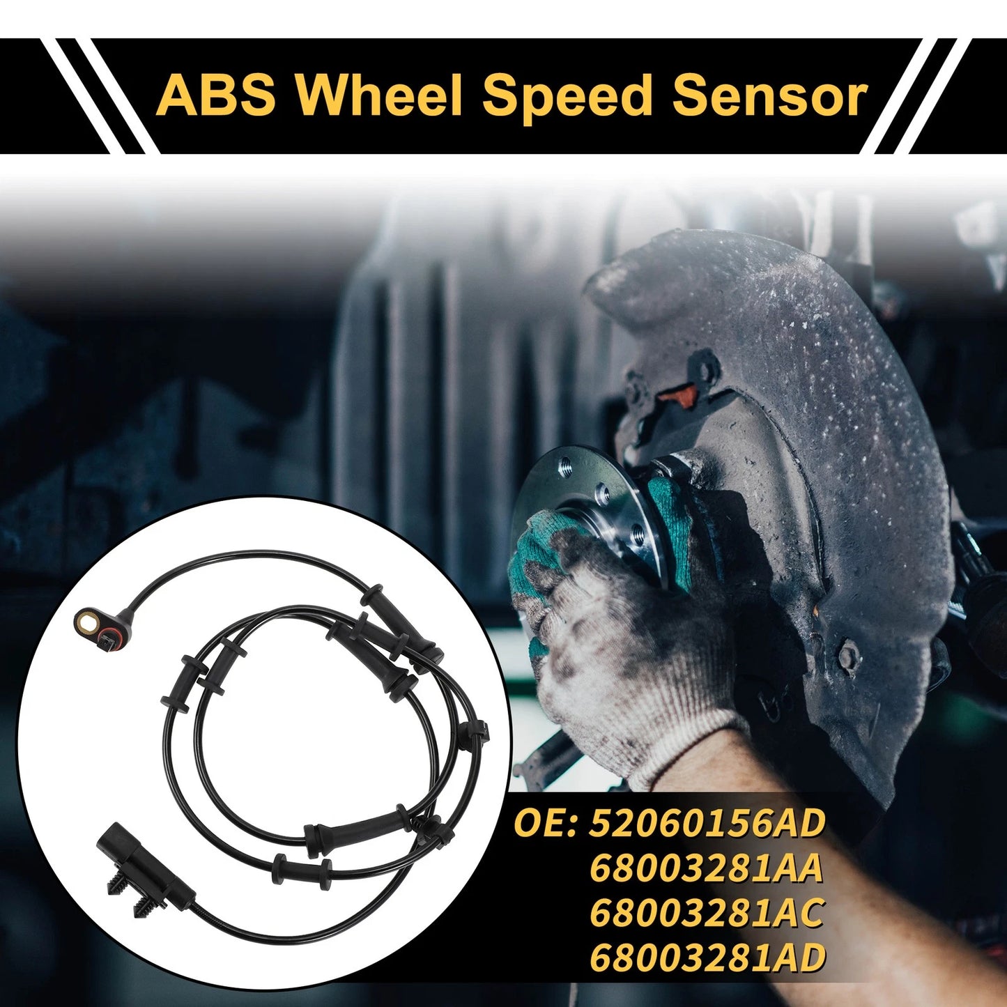 ABS Wheel Speed Sensor for Jeep Wrangler 2007-2017 Front Left & Right