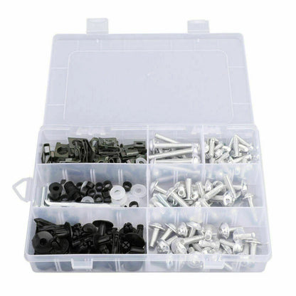 198 PCS Silver Fairing Screws & Clamps for Motorcycle