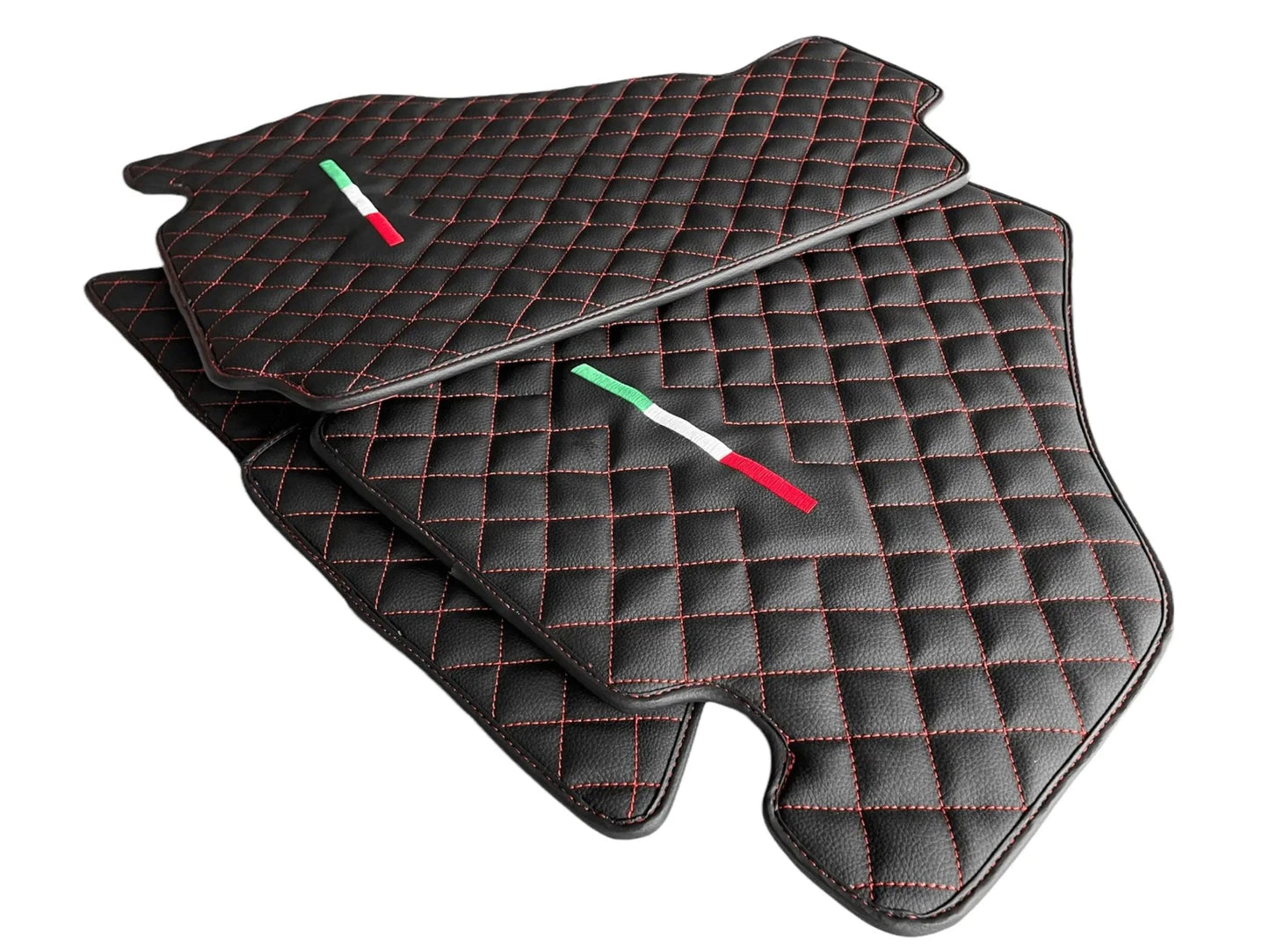 Black Leather Floor Mats for Ferrari 360 (2000-2008) - AutoWin Brand