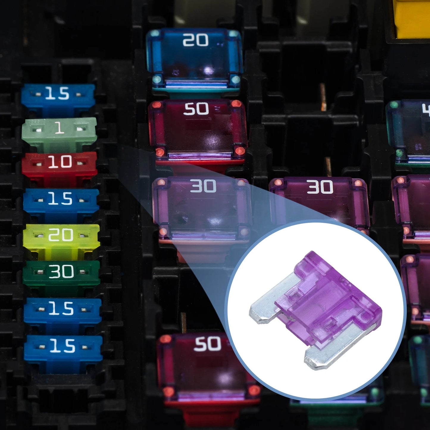 Micro Fuse 3A Blade Fuse 100 Pcs for Car Boat Truck RV Motorcycle Purple