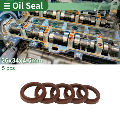 Oil Seal 26x34x4.5mm FKM Brown 5x for Make Model