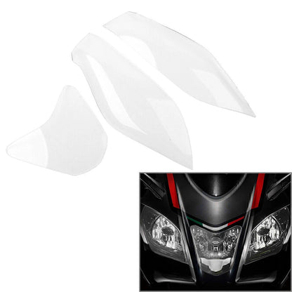 3 x Front Headlight Guard Lens Covers for Aprilia RSV4 (2011-2014)