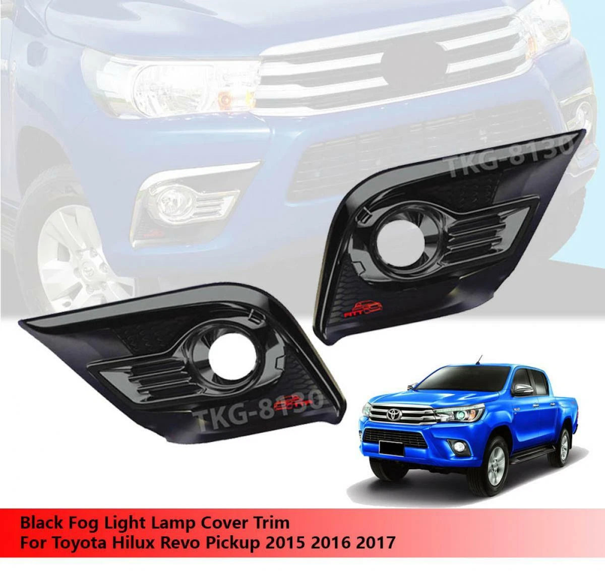 Fog Lamp Light Cover Trim for Toyota Hilux Revo M70 M80 (2015-2017)