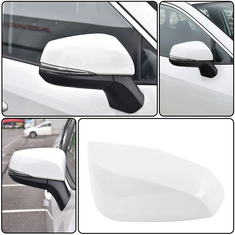 White Right Passenger Side Rearview Mirror Cap Cover for Toyota RAV4 (2019-2022)