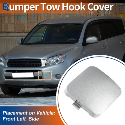 Front Car Bumper Tow Hook Cover for Toyota Rav4 (2009-2011) Silver Tone