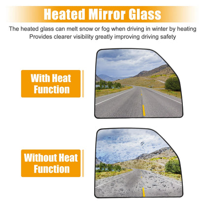 Heated Upper Towing Mirror Glass for Ford Passenger Side