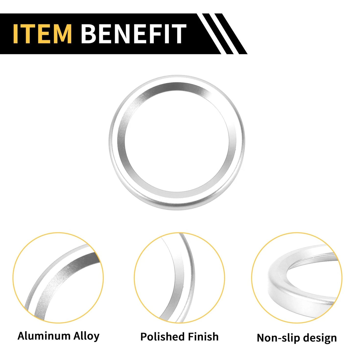 Engine Start Stop Button Cover Ring for Ford Maverick (2022) Silver Tone
