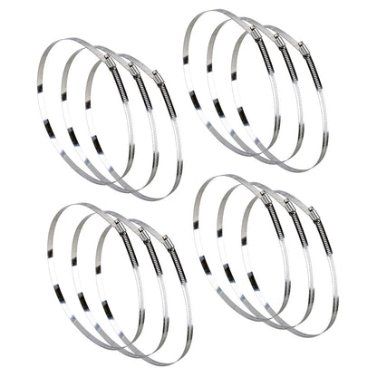 12pc 10" 304 Stainless Steel Hose Clips for Duct Clamp - Fits Various Models