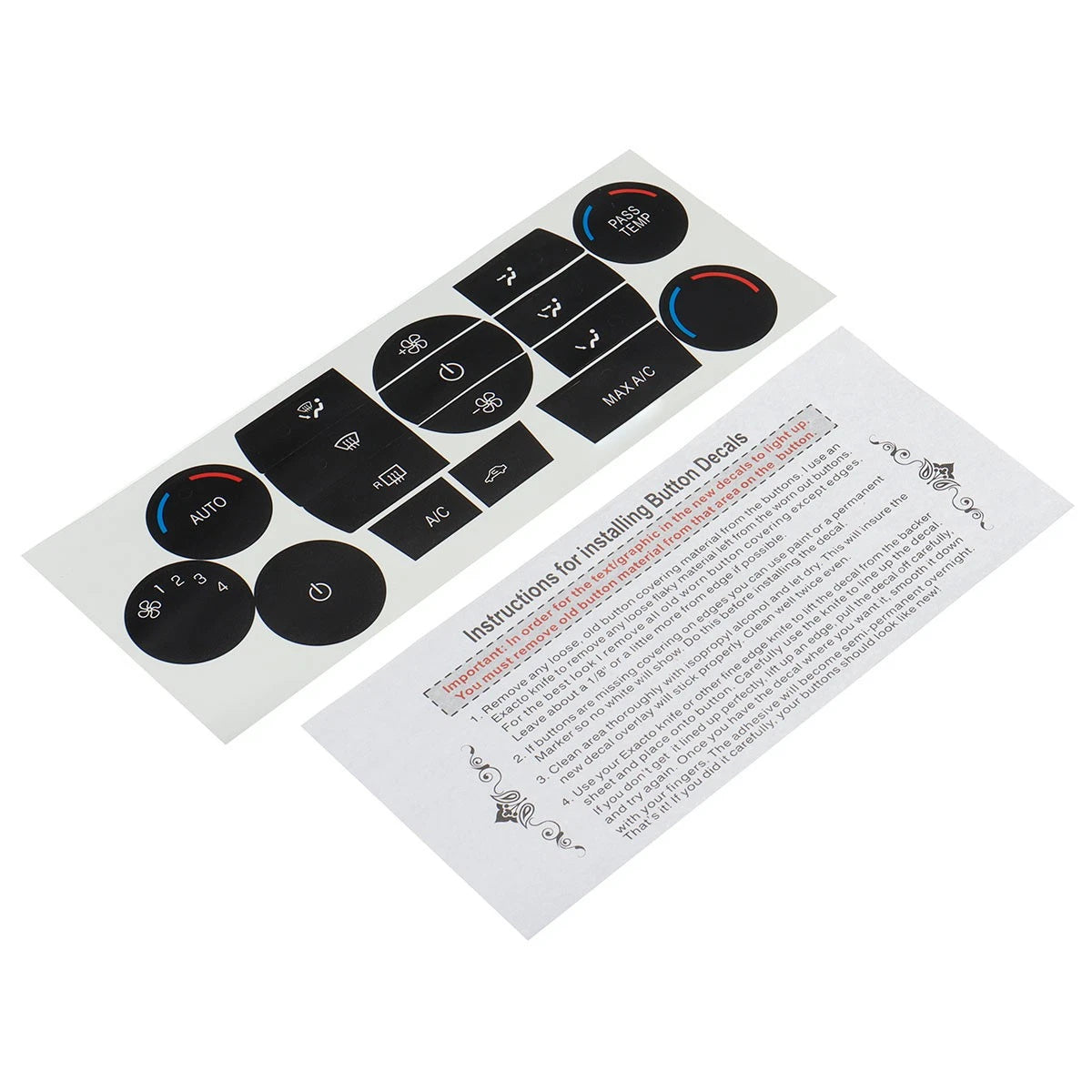 Heater AC Climate Control Button Decal for Ford Escape Fusion