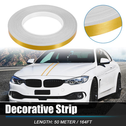 Strips 0.4" Width Decorative Gold Tone Waterproof Strips for Car Motorcycle