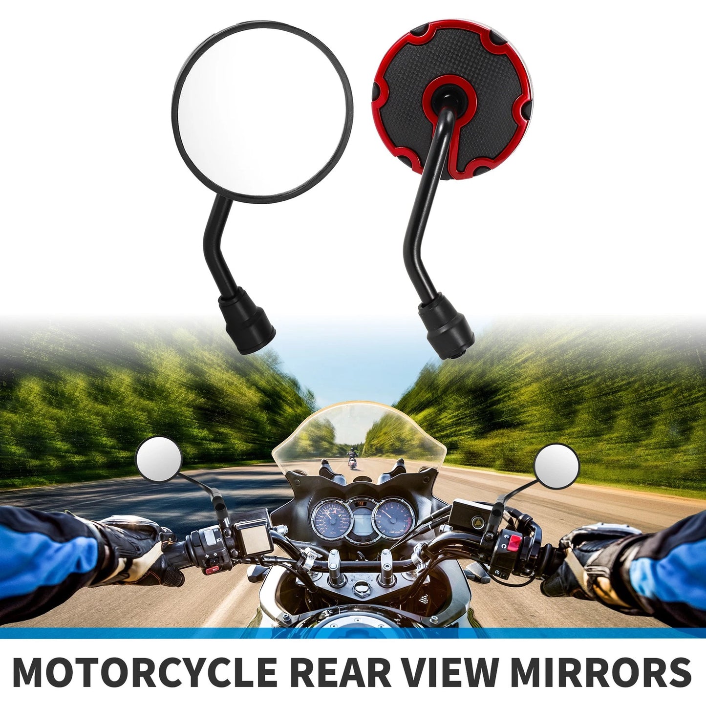 Round Handlebar Rear View Mirrors for M10