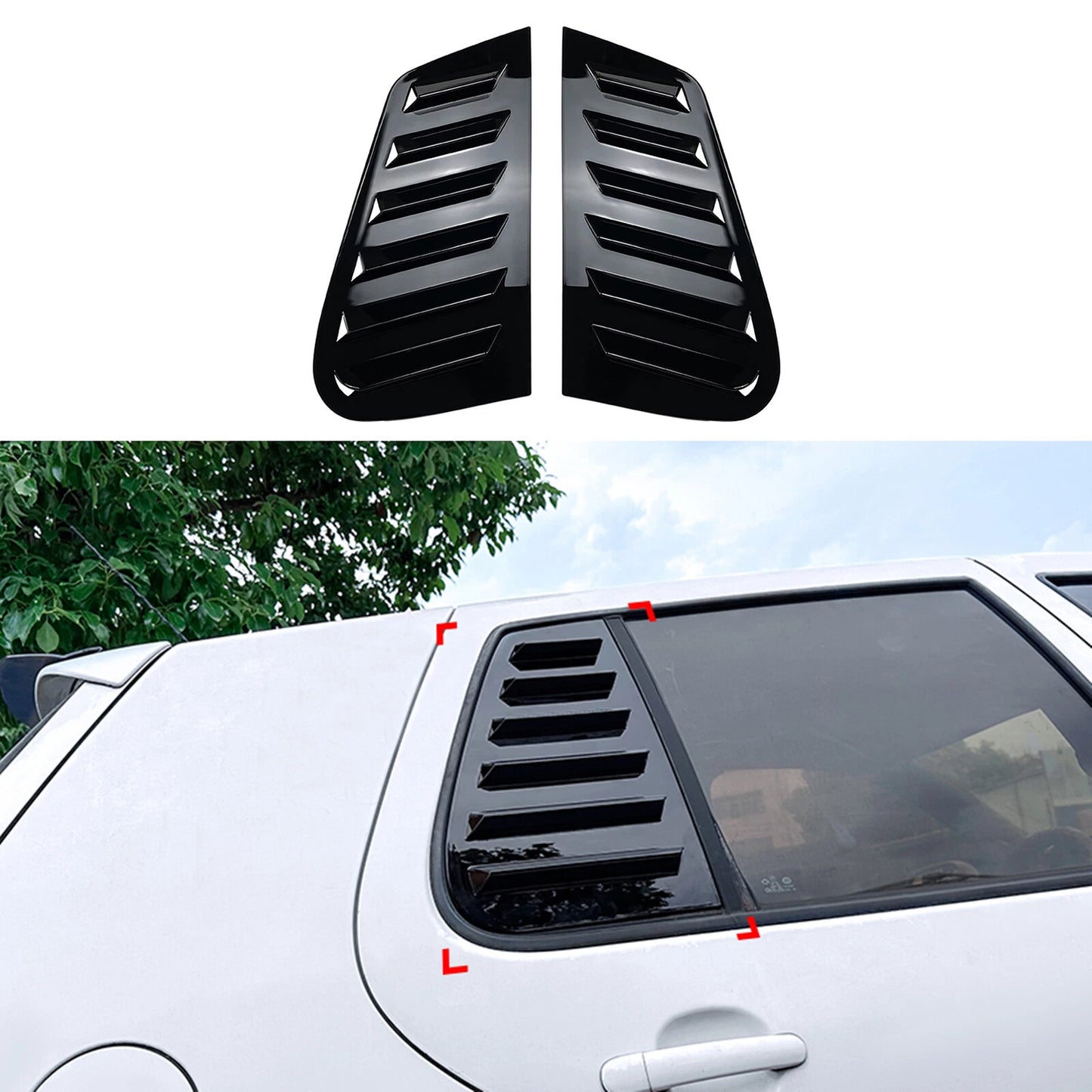 Rear Side Window Louver Cover for VW Golf 4 MK4 (1997-2006) Black