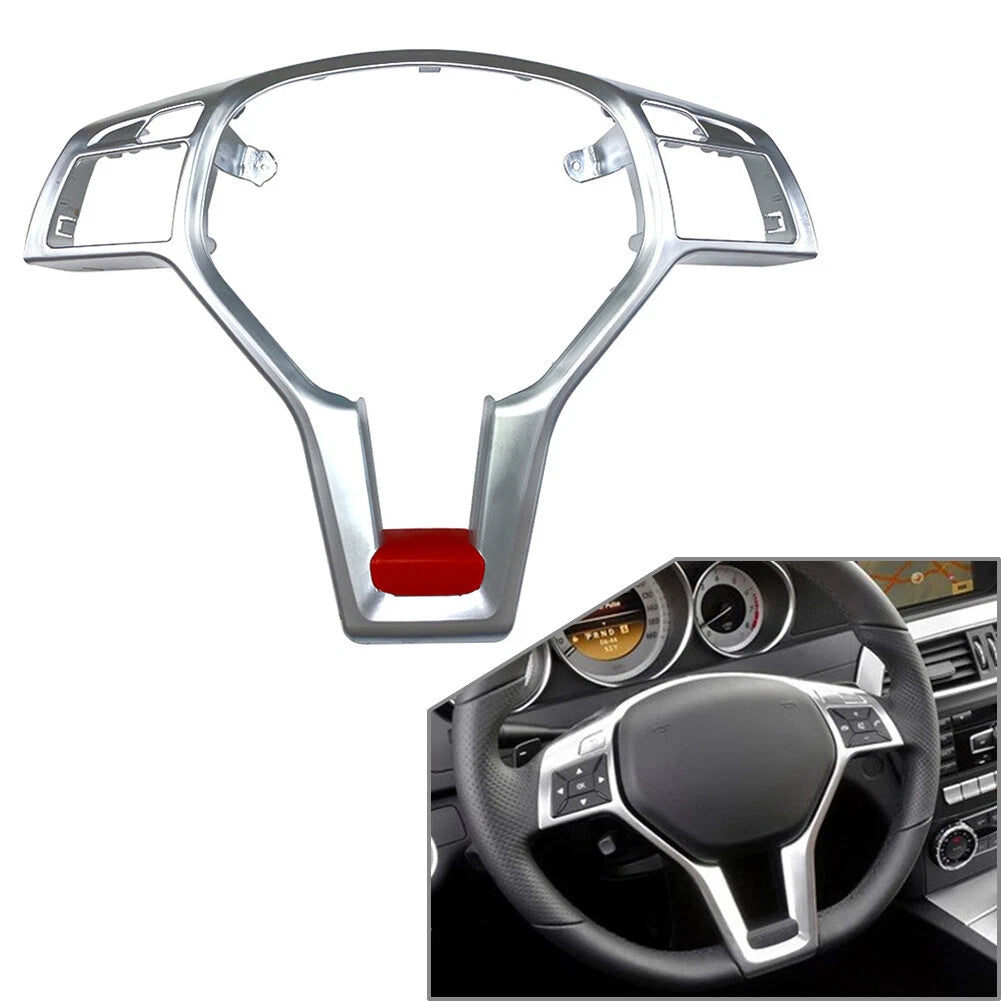 Steering Wheel Trim Cover Silver for Mercedes A C E SLK CLA CLS GLA Class
