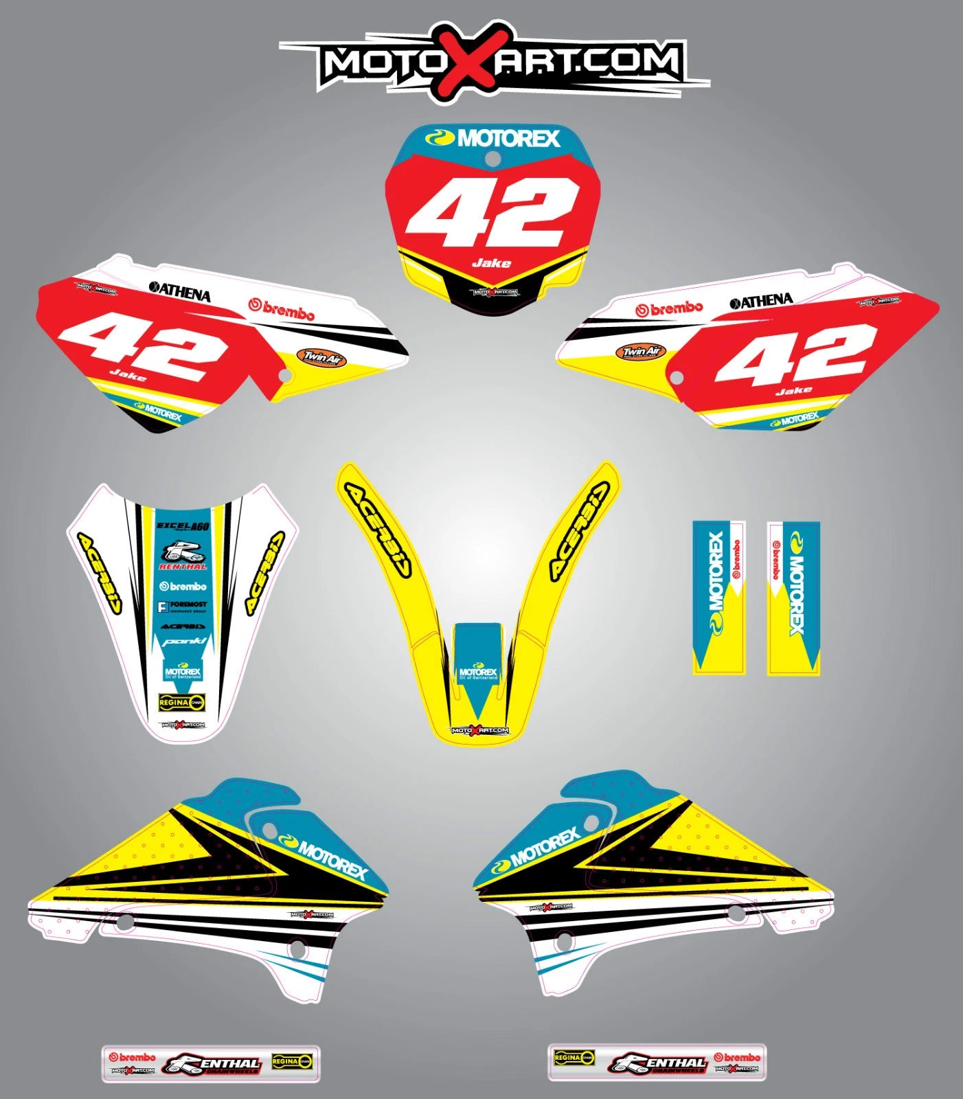 Custom Graphic Stickers for Suzuki DRZ 125 (2001-2007) - STRIKE STYLE