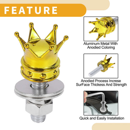 M6 License Plate Screws Cover / 35mm / Gold Tone for Universal Motorcycle