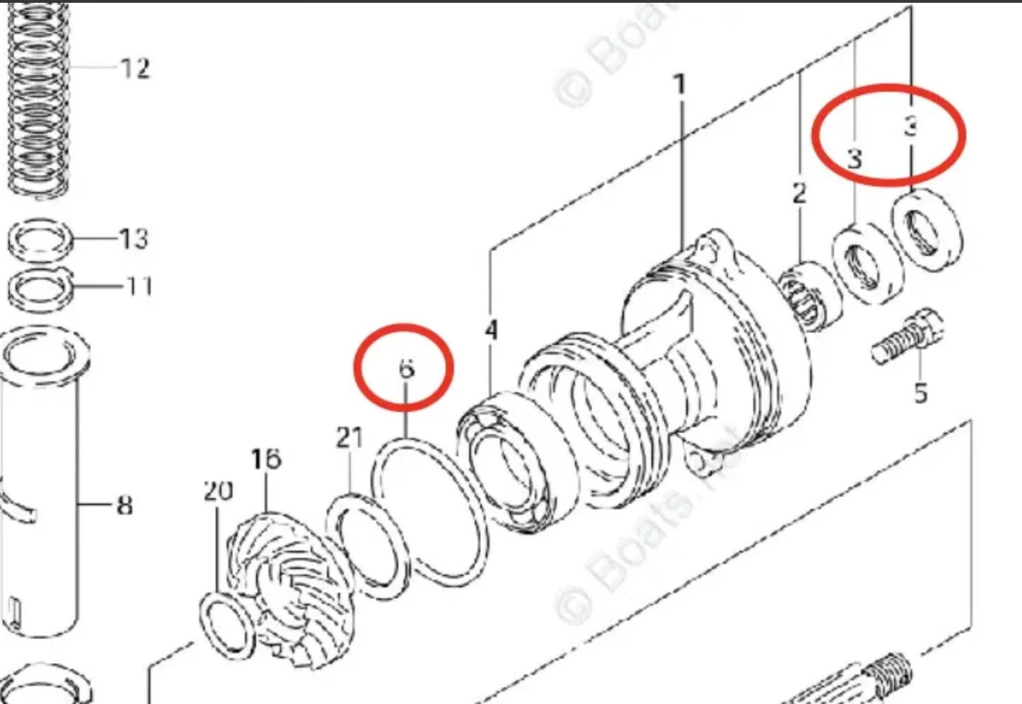 Lower Gearcase Oil Seal Kit for Suzuki DF35/DF40/DF50/DF60 (2000-2023)