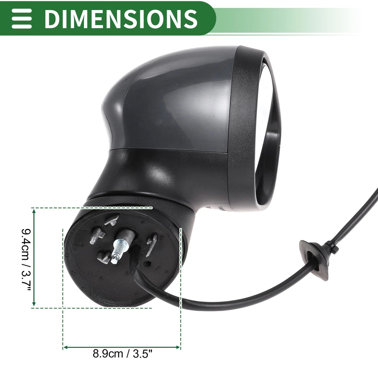 Right Side Door Mirror for Ford Fiesta Mk7 Electric Adjust Gray (2013-2017)