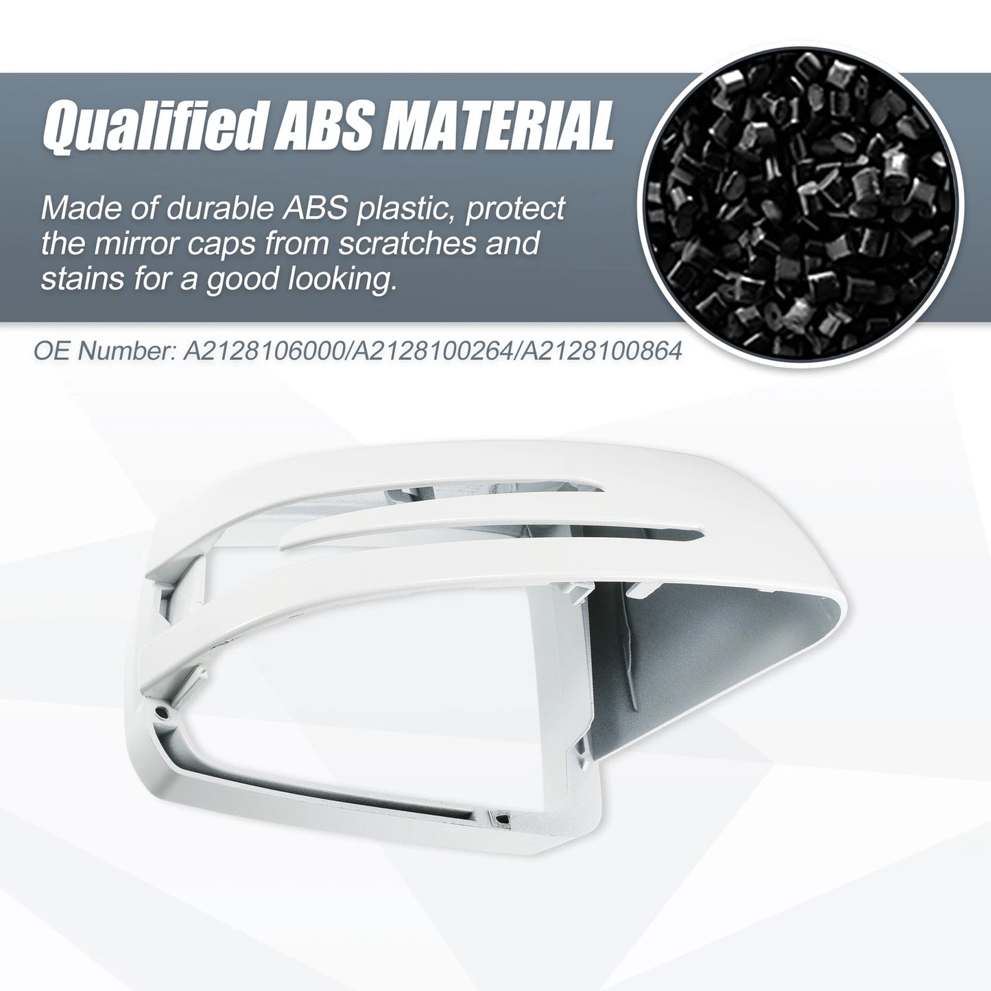 Right Mirror Cover Cap White for Mercedes Benz A Class B Class C Class (2012-2019)