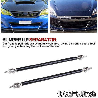 Black Adjustable Bumper Lip Splitter Strut Rod Tie Support Bar for Dodge Charger