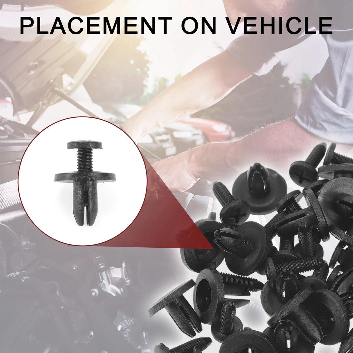 Fender Skirt Clips for Honda Prelude 1992-1996 2.2L 2.3L Black 100 Pcs