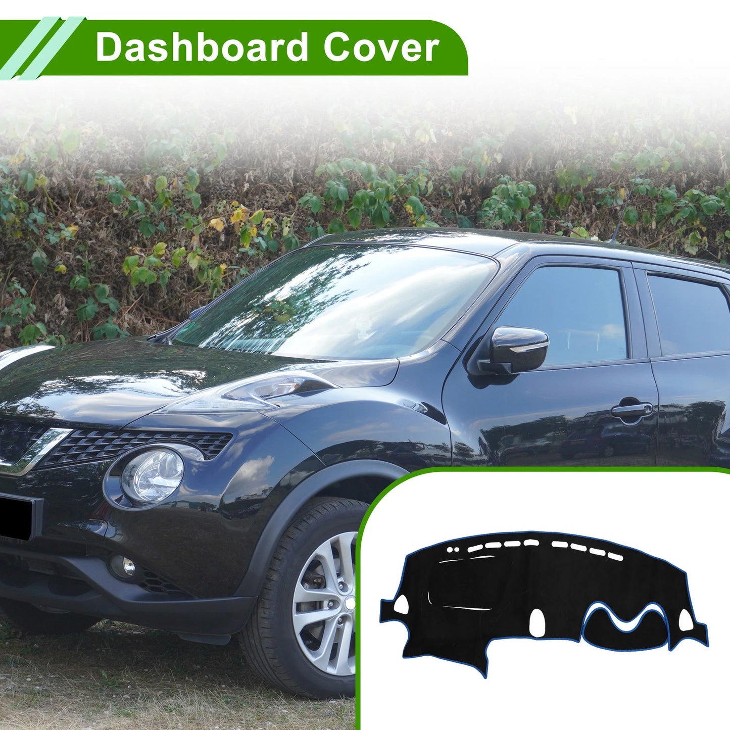 Dashboard Cover Mat for Nissan Juke F15 2011-2019 Sun Protector Black Blue