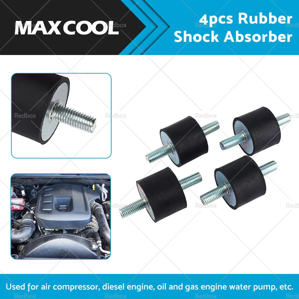 4 x M10 Rubber Shock Absorber Anti Vibration Isolator Mounts for Car Bobbin 30x40mm